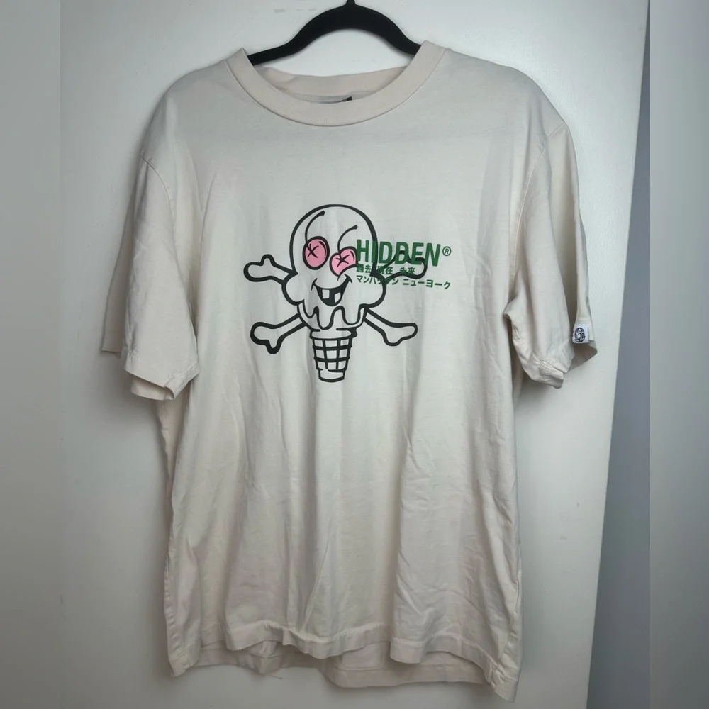 Billionaire Boys Club Tan Hidden NY x BBC Ice Cream Collaboration T-Shirt Size L